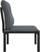Modern Garden Chair with Black Frame and Dark Grey Cushions, 4-Piece Set for Outdoor Patio and Balcony - Photo 4