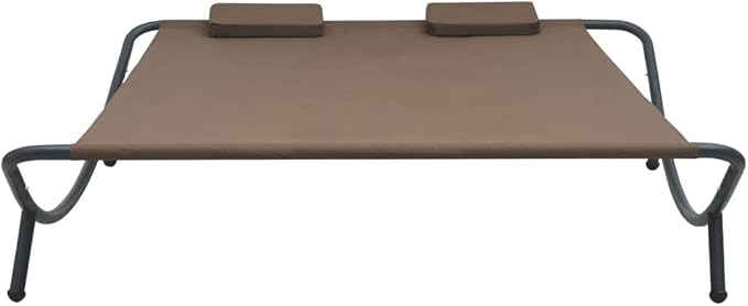 Double Chaise Lounge Outdoor with Adjustable Canopy and Pillow Extra Large Patio Hammock Bed Wheeled for Outside - Photo 3