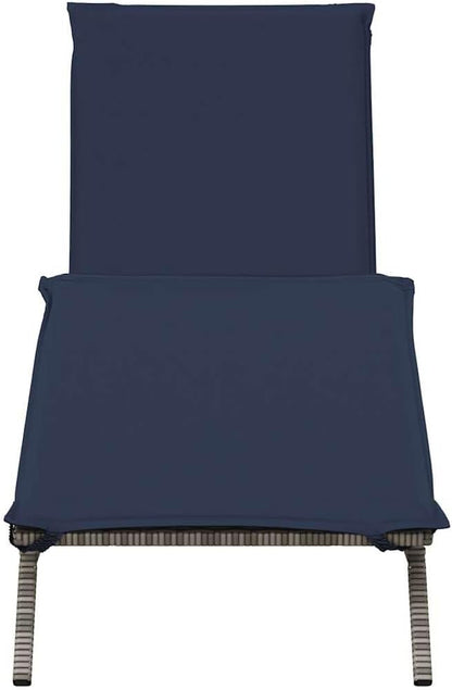 Owox Grey PE Rattan Chaise Lounge, Adjustable 78.7" Seat, 242.5 lb, Weather-Ready for Pool/Patio/Garden
