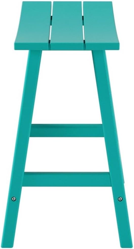 Costaelm 24" Height Outdoor Bar Stools, All-Weather Bar Stools, Adirondack Poly Patio Bar Stool for Patio, Deck, Kitchen Counter and Garden, Turquoise