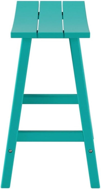 Costaelm 24" Height Outdoor Bar Stools, All-Weather Bar Stools, Adirondack Poly Patio Bar Stool for Patio, Deck, Kitchen Counter and Garden, Turquoise