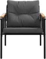 Modern 5-Piece Balcony Furniture Set Black - Photo 6