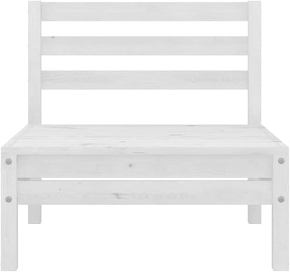 4-Piece Patio Lounge Set Solid Pinewood White Outdoor Furniture Set for Garden Balcony Porch with Modular Sofa and Ottoman
