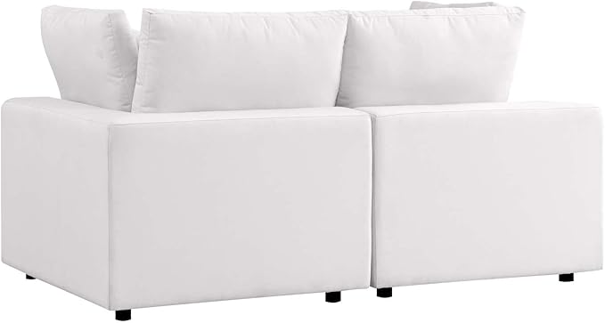Modway Commix Outdoor Patio Overstuffed Loveseat in White - Photo 5