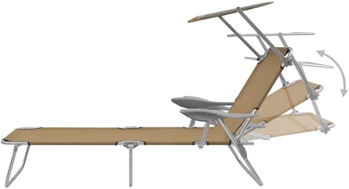 Folding Sun Lounger, Outdoor All-Weather Patio Chaise Lounge Chair, Outdoor Recliner Lounge Chair Sun Loungers - Photo 5