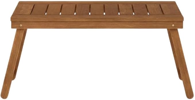 Brown Hardwood Folding Coffee Table, Outdoor Bistro Space, Compact, Durable, Stylish Patio Furniture, Versatile, Easy to Store