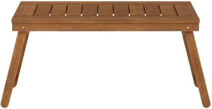 Brown Hardwood Folding Coffee Table, Outdoor Bistro Space, Compact, Durable, Stylish Patio Furniture, Versatile, Easy to Store