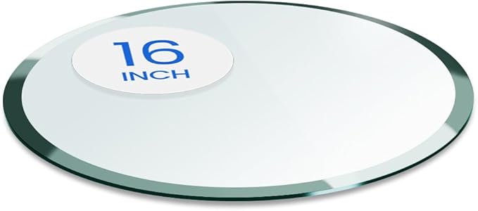 Dulles Glass 16 inch Round Glass Table Top - Tempered - 1/2" Thick Glass Surface, Safe Beveled Edge - Photo 1