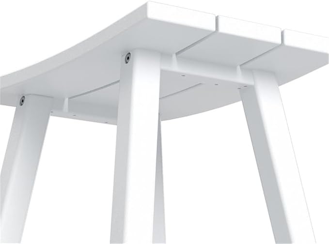 Costaelm All-Weather Bar Stools Set of 2, 24" Height Outdoor Bar Stools, Adirondack Poly Patio Bar Stool for Patio, Deck, Kitchen Counter and Garden, White