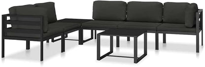 vidaXL Corner Sofa Anthracite Aluminum 27.6 x 27.6 x 25.4 in