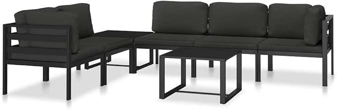 Anthracite Outdoor Sectional Corner Seat 27.6x27.6x25.4 in Aluminum Frame Lightweight Modular Patio Couch for Balcony - Photo 8