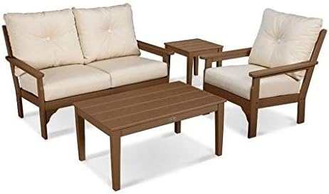 POLYWOOD® Vineyard Deep Seating Set, Black/Granite
