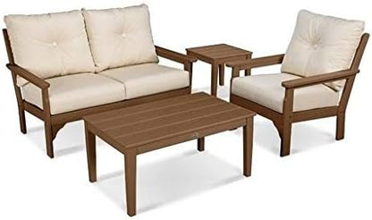 POLYWOOD® Vineyard Deep Seating Set, Black/Granite