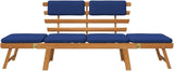 Patio Bench with Cushions, Park Wooden Bench, Garden Bench, Balcony Bench, Outdoor Furniture, Picnic Bench - Photo 4