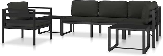 Outdoor Coffee Table 23.6 inch Square Aluminum Side Table in Anthracite, Lightweight Modular Accent for Small Patio - Photo 8