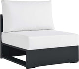 Modway Tahoe Aluminum Armless Patio Gray White Modular Weather-Resistant Cushions-Perfect as Club Outdoor Lounge Chair - Photo 1