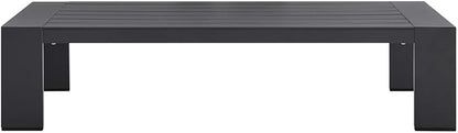 Modway Tahoe Aluminum Outdoor Patio Coffee Table in Gray