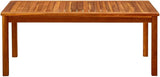 Outdoor Coffee Table Acacia Wood 43"x24" Brown Rectangular Slatted Patio Dining Table Weather Resistant for Garden - Photo 3