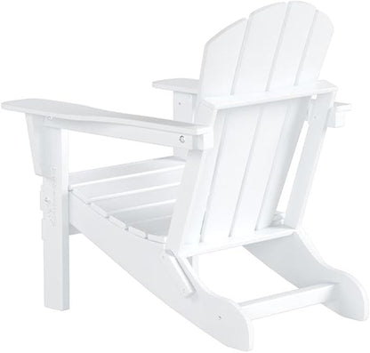 Costaelm Outdoor Folding Chair, Outdoor Seating Folding Firepit Chairs, All Weather Poly Adirondack Chair for Deck Backyard Garden Lawn Pool Patio, White