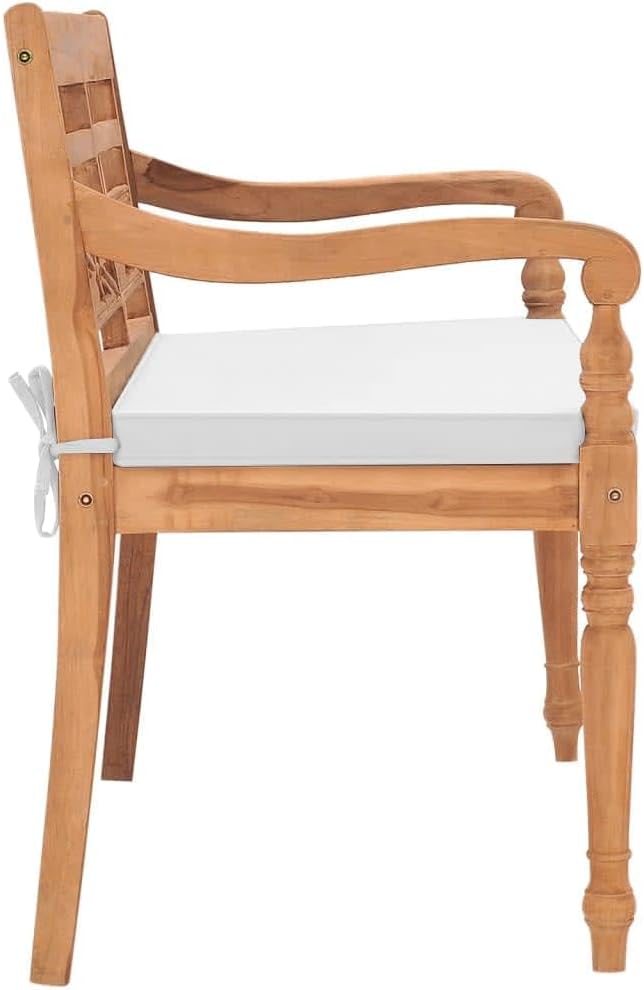 Batavia Bench with Cushions, Vintage Garden Wooden Bench, Outdoor Garden Bench, Bench with Backrest for Patio, Garden - Photo 4