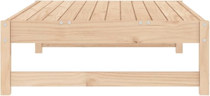 Solid Pine Wood Garden Footstool, Natural Pine Rustic Outdoor Stool for Patio and Garden, Sturdy Side Table or Comfy Footrest with 242.5 lb Capacity, Easy Care Compact
