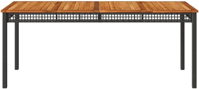 Outdoor Dining Table, 71 Inch Rectangular Patio Table with Synthetic Poly Rattan and Sturdy Frame - Photo 5