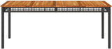Outdoor Dining Table, 71 Inch Rectangular Patio Table with Synthetic Poly Rattan and Sturdy Frame - Photo 5