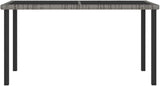 Outdoor Dining Table for Patio Garden, 55-inch Rectangular Poly Rattan Table with Tempered Glass Top - Photo 3