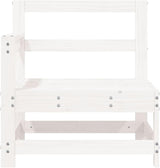 White Compact Outdoor Sectional Sofa 24.4" Solid Pine Slatted Bench, Matte Patio Loveseat for Garden, Balcony - Photo 3