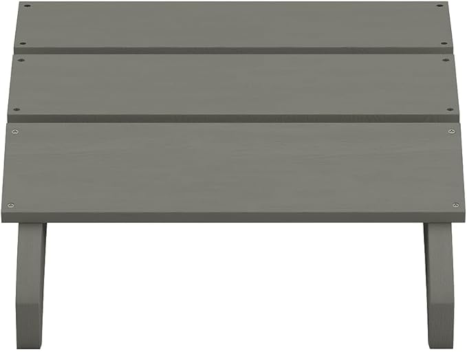 Flash Furniture Sawyer Indoor/Outdoor Commercial Grade Adirondack Ottoman - Gray All-Weather Adirondack Style Footrest