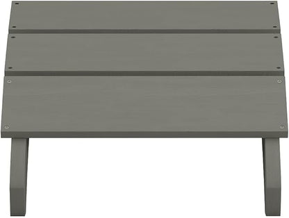 Flash Furniture Sawyer Indoor/Outdoor Commercial Grade Adirondack Ottoman - Gray All-Weather Adirondack Style Footrest