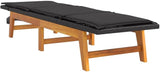 Sun Loungers with Cushions 2 pcs Poly Rattan and Solid Wood Acacia, Patio Loungers, Relaxation Chairs, Pool Loungers - Photo 4