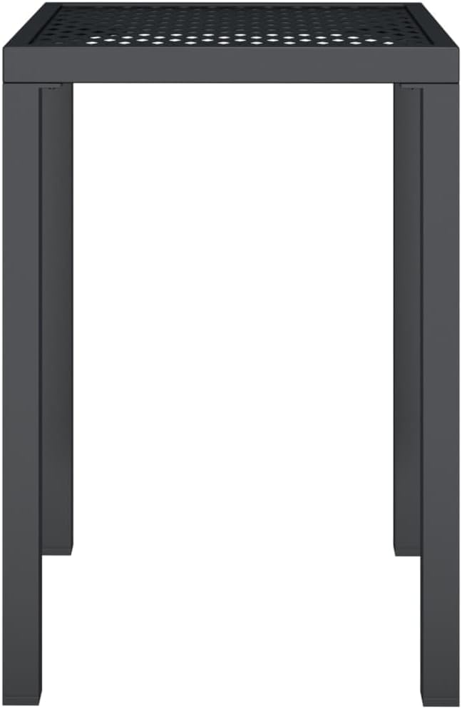 Patio Table Anthracite 19.7"x19.7"x28.3" Steel,Durable Steel Garden Table with Mesh Design for Contemporary Patio or Garden Outdoor Table