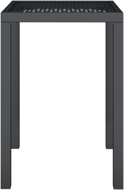 Patio Table Anthracite 19.7"x19.7"x28.3" Steel,Durable Steel Garden Table with Mesh Design for Contemporary Patio or Garden Outdoor Table