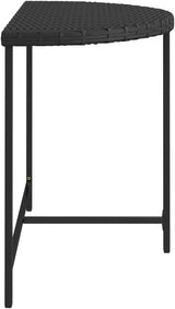 Black Poly Rattan Garden Table with Powder-Coated Steel Frame 39.4x19.7 Inches - Photo 6