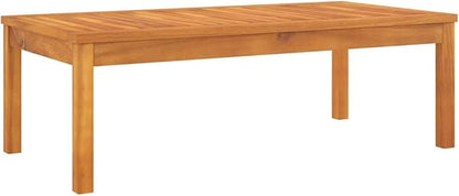 vidaXL Solid Acacia Wood Coffee Table Gray Outdoor Backyard Balcony Terrace Patio Garden Porch Couch Side Accent Wooden Home Furniture