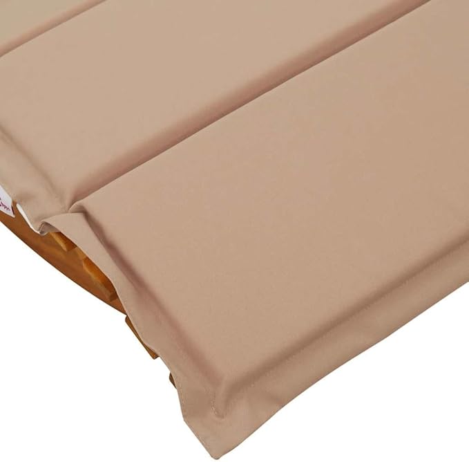Acacia Wood Rocking Sun Lounger with Taupe Cushion & Pillow, 60.6" x 23.6" x 29.1" Patio Chaise, 242 lb Capacity - Photo 8