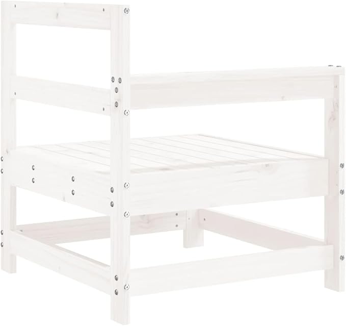 2-Piece Garden Corner Sofa Set, Solid Pine Wood Modular Outdoor Patio Furniture, Rustic White Wooden Seating for Balcony, Terrace, and Backyard, 2-Person Conversation Set