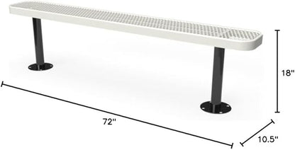 COATEDOUTDOORFURNITURE Coated Outdoor Furniture Heavy-Duty Outdoor Bench Thermoplastic Coated, Expanded Metal, Commercial-Grade Seating, Made in America (Surface Without Back, 6 Ft, Grey)