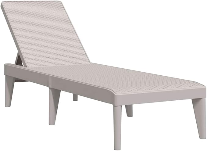 Brown Adjustable Single Pool Lounge Chair, 73.2x23.6x11.4in UV-Resistant Textured Woven Polypropylene Outdoor Chaise Lounge for Garden, Patio, Terrace, Camping and Reading