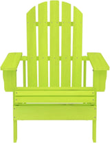 Green Solid Fir Wood Large Ergonomic Adirondack Chair for Outdoor Patio Garden Backyard - Photo 3