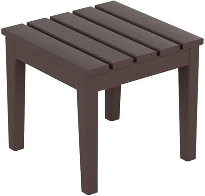 Costaelm Small Outdoor Side Table, Patio End Table Weather Resistant Outdoor Coffee Table, Square Conversation Table for Indoor, Porch, Balcony, Garden, Poolside, Deck, Dark Brown