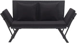 Patio Bench with Cushions, Outdoor Sunbed, Cushion Cover Removable, Garden Bench, Easy to Clean for Patio, Garden, Patio - Photo 2