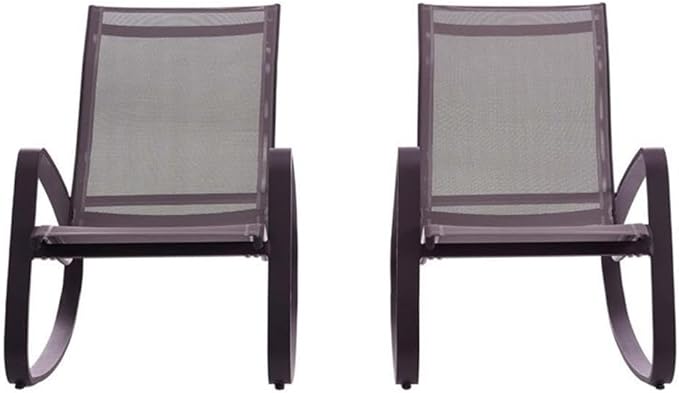 Modway EEI-3180-BLK-BLK-SET Traveler Rocking Lounge Chair Outdoor Patio Mesh Sling Set of 2, Black