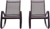Modway EEI-3180-BLK-BLK-SET Traveler Rocking Lounge Chair Outdoor Patio Mesh Sling Set of 2, Black - Photo 4