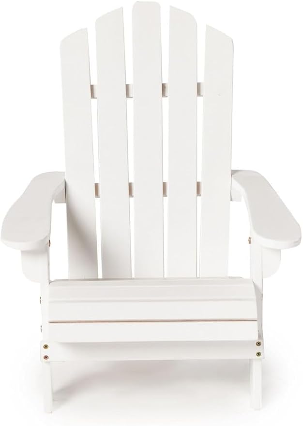 Generic Little Ones Bright White Wood Adirondack Chair 20 L 23 W 23 H Painted Solid Wood - for Small Ones