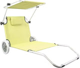 Beach Chair with Canopy Shade, Foldable, Easy to Move, Good Load Bearing, Fabric, Sun Chairs Loungers, for Patio, Beach - Photo 9