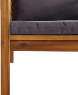Dark Grey Patio Chair with Solid Acacia Wood Frame - Photo 6