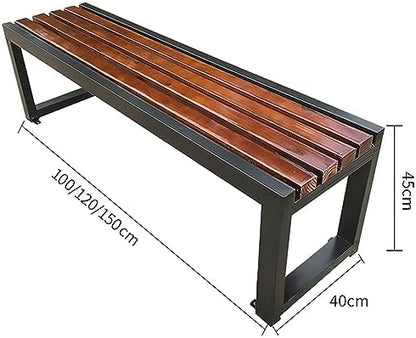 Weather Resistant Outdoor Metal Garden Bench, No Backrest, 100/120/150 cm - Perfect for Patios & Gardens, Stylish & Durable Outdoor Furniture