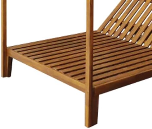 Christopher Knight Home Kenzie Acacia Wood Outdoor Daybed with Canopy, Double Chaise Lounge Chair Outdoor with Cushion - Photo 9